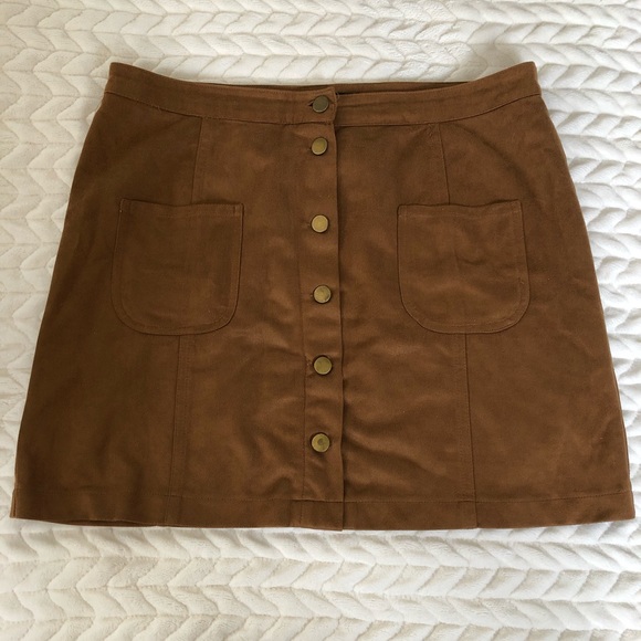 Dresses & Skirts - Brown a-line button down skirt.